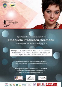 Recital Filantropic Emanuela Profirescu Geamănu şi invitaţii săi din muzică, teatru şi film