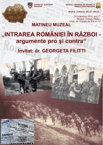 ”Intrarea României în Război – argumente pro și contra”